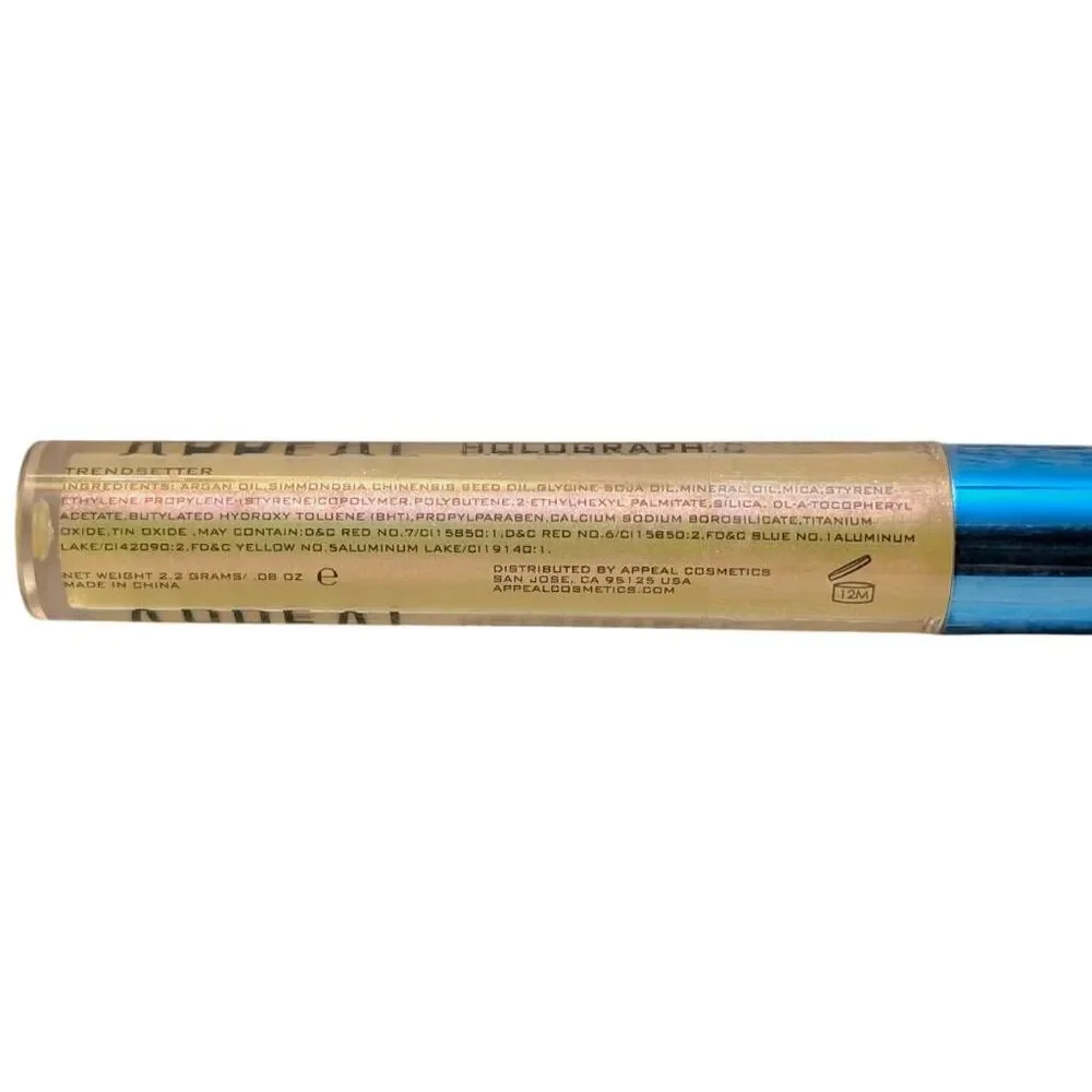 Appeal Cosmetics Trendsetter Holographic Lip Gloss 0.08 oz Sealed‎ Gold